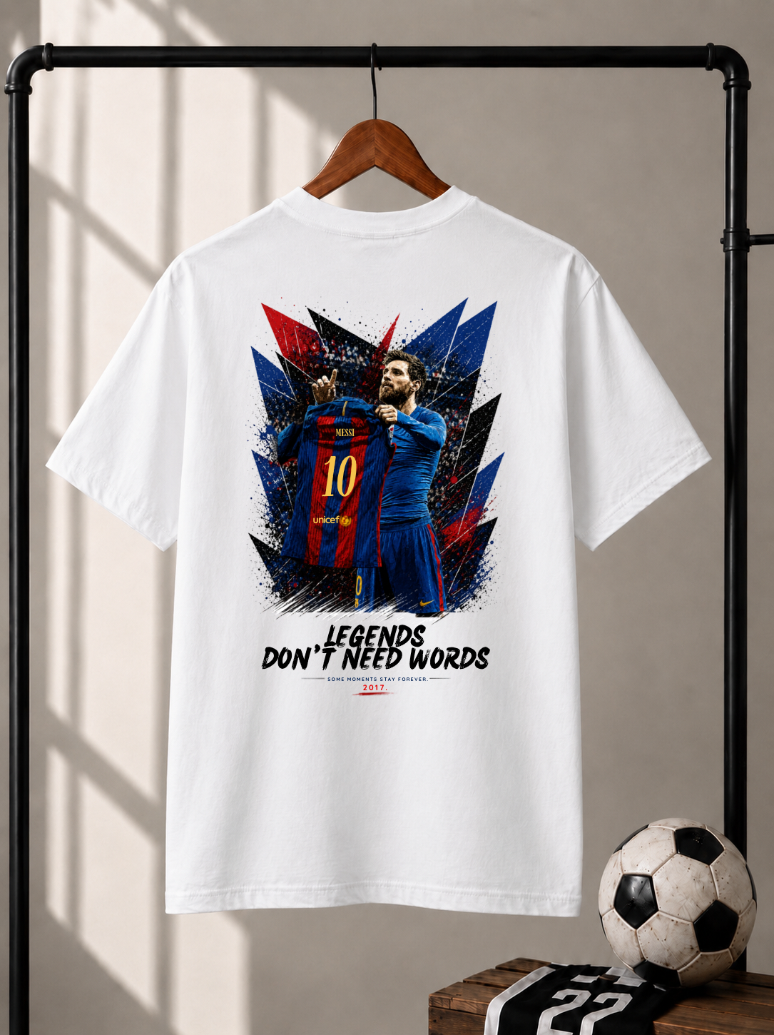 T-shirt Messi — Legends Don’t Need Words 2017